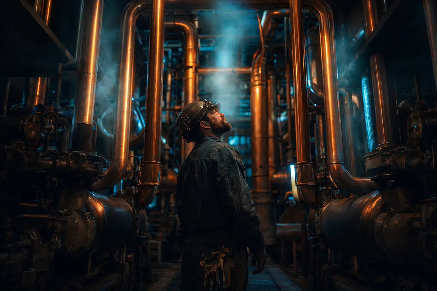 Cathedral-like mechanical room of pipes — the hydraulic calculations behind NFPA 13 sprinkler bids
